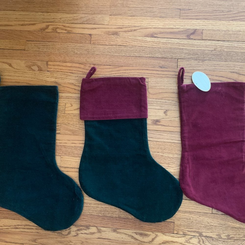 Christmas Velvet Stockings - Set of 3
